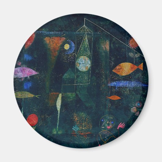ポール・クレー 魚の魔法 アブストラクトペインティング グラフィックアート マグネット (正面)