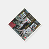 ポール・グスターブフィッシャー美術 – コペンハーゲン電車内 スタンダードカクテルナプキン (角)