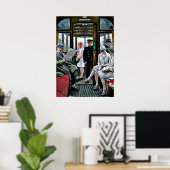 ポール・グスターブフィッシャー美術 – コペンハーゲン電車内 ポスター (ホームオフィス)