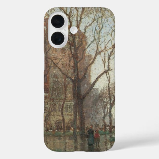 ポール・コーノワイエ「雨の日、マディソン・スクエア、ニューヨーク」 Case-Mate iPhoneケース (裏面)