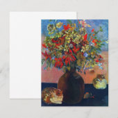 ポール・ゴーガンによる花と猫、ヴィンテージ ファインアート (正面/裏面)