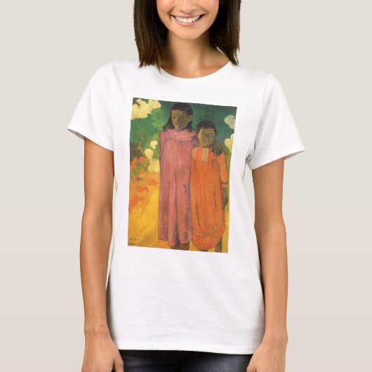 ポール・ゴーガンによる「二人の姉妹」、ヴィンテージ ファインアート Tシャツ (正面)