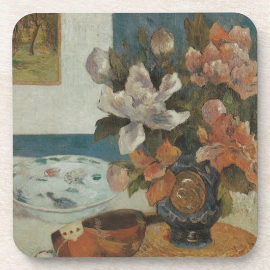 ポール・ゴーガンの中国の芍薬とマンドリン コースター (正面)