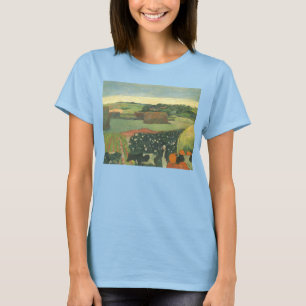 ポール・ゴーガンの「ブルターニュの麦わら山」ヴィンテージ・アート Tシャツ