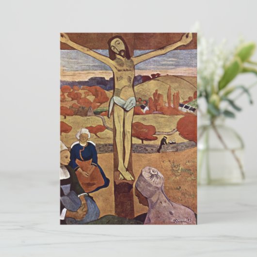 ポール・ゴーガンの「黄色のキリスト」 ヴィンテージ ファインアート (スタンド正面)