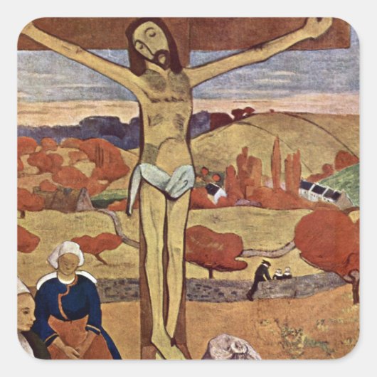 ポール・ゴーガンの「黄色のキリスト」 ヴィンテージ ファインアート スクエアシール (正面)