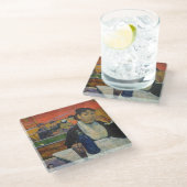 ポール・ゴーガン - アルルの夜のカフェ ガラスコースター (アングル)