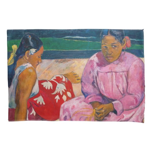 ポール・ゴーガン - タヒチの浜辺の女性たち 枕カバー (正面)