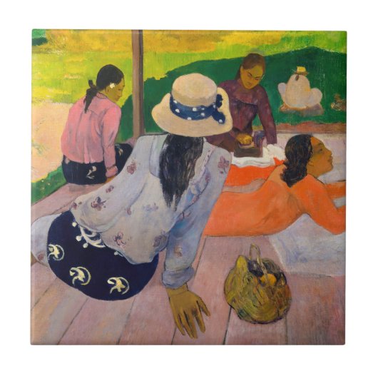 ポール・ゴーガン - 昼寝 タイル (正面)