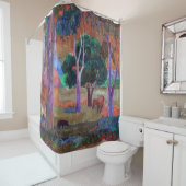 ポール・ゴーガン - 豚と馬のいる風景 シャワーカーテン (インサイチュ)