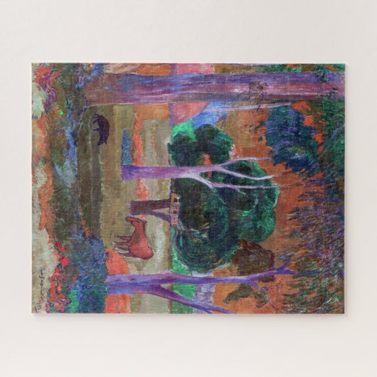 ポール・ゴーガン - 豚と馬のいる風景 ジグソーパズル (横)