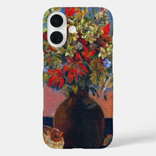 ポール・ゴーギャンによる花と猫のヴィンテージ ファインアート iPhone 16ケース