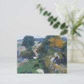 ポール・ゴーギャンのブルトン羊飼いの娘 ポストカード (スタンド正面)