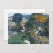 ポール・ゴーギャンのブルトン羊飼いの娘 ポストカード (正面/裏面)