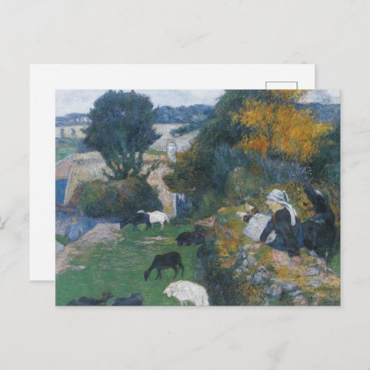 ポール・ゴーギャンのブルトン羊飼いの娘 ポストカード (正面/裏面)