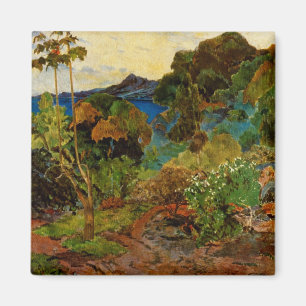 ポール・ゴーギャンのマルティニクの景色(1887年) マグネット