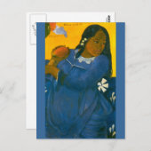 ポール・ゴーギャンのマンゴーの女性（1892年） ポストカード (正面/裏面)