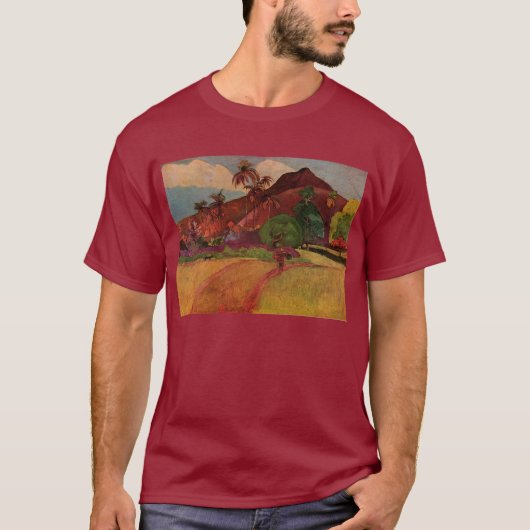 ポール・ゴーギャンの田火田風景(1893年) Tシャツ (正面)