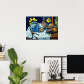 ポール・ゴーギャンまだティーポットとフルーツと一緒に暮らす ポスター (ホームオフィス)