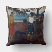 ポール・ゴーギャンタコノキの下の|、1891年(カリフォルニアの油 クッション (裏面)