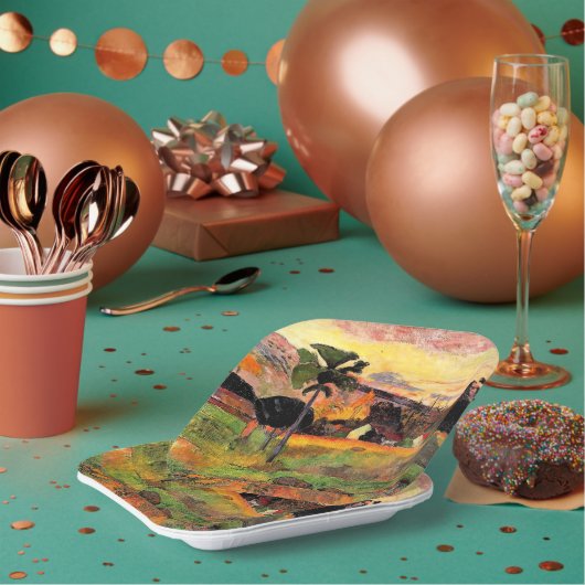 ポール・ゴーギャン絵を描が有名な来のよこら、 ペーパープレート (複数)