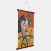 ポール・ゴーギャン自画像モダンアートウッドウォール 吊り下げ型タペストリー (傾斜あり)