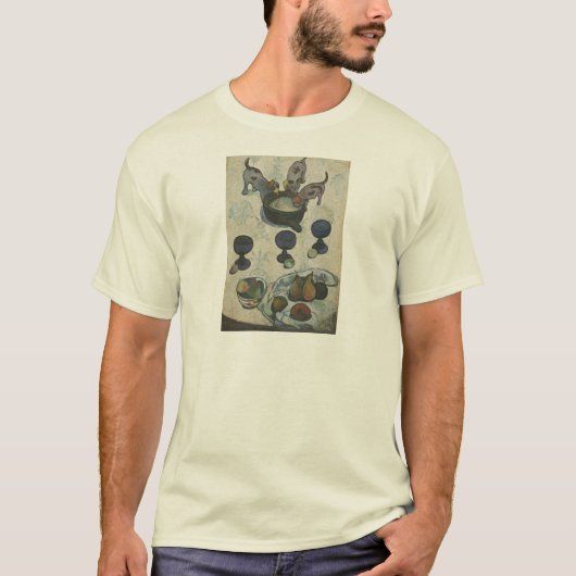 ポール・ゴーギャン著3匹の子犬が付いている静物画 Tシャツ (正面)