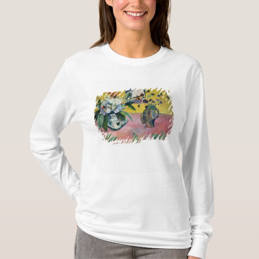 ポール・ゴーギャン|の花および日本のなプリント1889年 Tシャツ (正面)