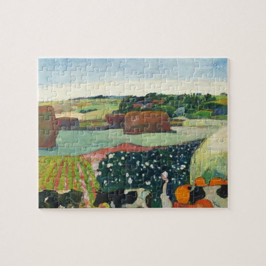 ポール・ゴーギャン ブルターニュの干し草の山 ヴィンテージアートポスター ジグソーパズル (横)