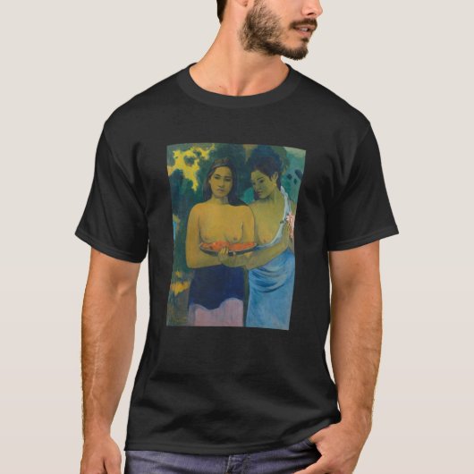 ポール・ゴーギャン - 二人のタヒチの女 Tシャツ (正面)