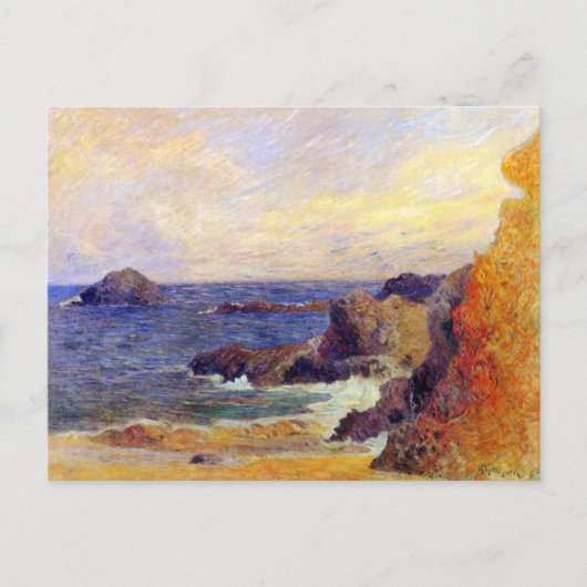 ポール・ゴーギャン - 岩だらけの海岸の美術画 ポストカード (正面)