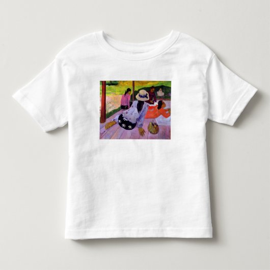 ポール・ゴーギャン|昼寝1891-2年(キャンバスの油) トドラーTシャツ (正面)