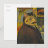 ポール・ゴーギャン、猫の自画像 ポストカード (正面/裏面)