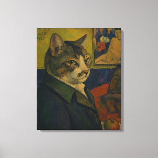ポール・ゴーギャン《猫の自画像》第2弾 キャンバスプリント (正面)