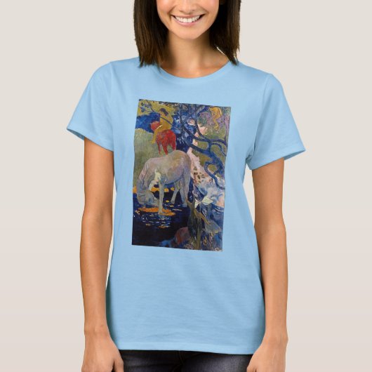 ポール・ゴーギャン「白馬」 ヴィンテージ ファインアート Tシャツ (正面)