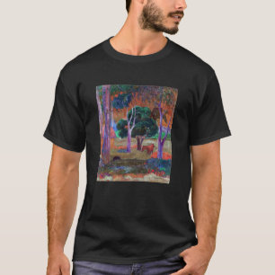 ポール・ゴーギャン - 豚と馬のある風景 Tシャツ