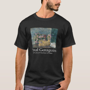 ポール・ゴーギャン 静物画 コケとバラのバスケット アート グレープ Tシャツ