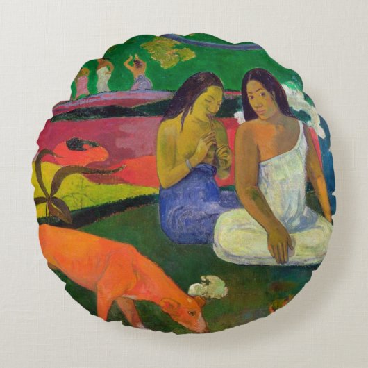 ポール・ゴーギャン| Arearea (赤い犬)、1892年 ラウンドクッション (正面)