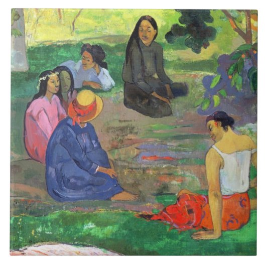 ポール・ゴーギャン| Les Parau Parau (Gossipers) タイル (正面)