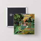 ポール・ゴーギャン| Matamoeまたは、孔雀との景色 缶バッジ (正面&裏面)