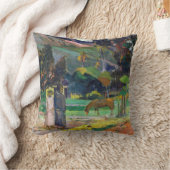 ポール・ゴーギャンTahitianの景色 クッション (ブランケット)