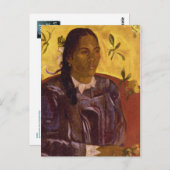 ポール・ゴーギンのガーデニアを持つ女性 ポストカード (正面/裏面)