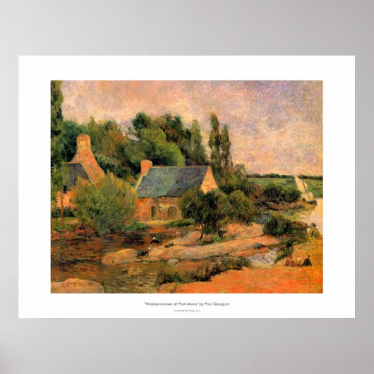 ポール・ゴーギン絵画のウォシュラーウィメンズポンアベンのアート ポスター (正面)