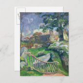 ポール・ゴーギン |木造の門か、ブタ飼い。 ポストカード (正面/裏面)