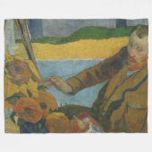 ポール・ゴーギンVincent van Gogh絵画ひまわりの花 フリースブランケット (正面(横))