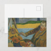 ポール・ゴーギンVincent van Gogh絵画ひまわりの花 ポストカード (正面/裏面)