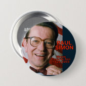ポール・サイモンイリノイの自州の代議員を支持者にもつ候補ボタン 缶バッジ (正面&裏面)