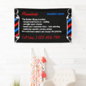 ポール・サプライ・サービス黒赤海軍理容師店 横断幕 (インサイチュ)