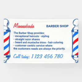 ポール・サプライ・サービス黒赤海軍理容師店 横断幕