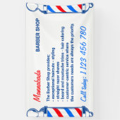 ポール・サプライ・サービス黒赤海軍理容師店 横断幕 (縦)